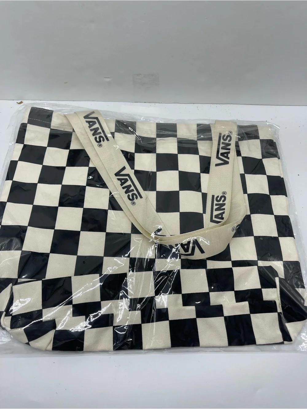 Vans Black and Cream Checkerboard Tote